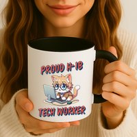 Proud H1b Visa Tech Worker And Future Immigrant Cat Worker Mug