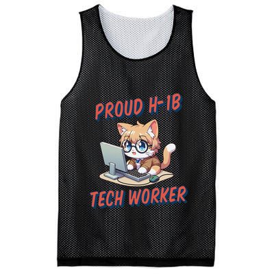 Proud H1b Visa Tech Worker And Future Immigrant Cat Worker Mesh Reversible Basketball Jersey Tank
