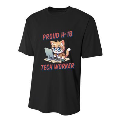 Proud H1b Visa Tech Worker And Future Immigrant Cat Worker Youth Performance Sprint T-Shirt