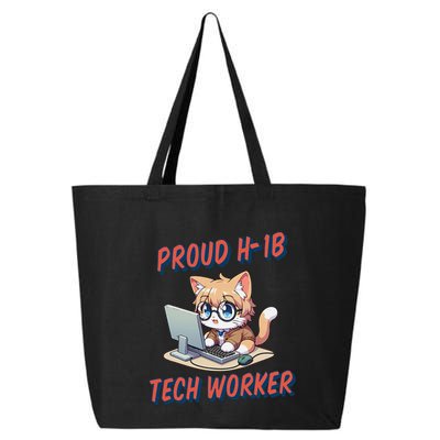 Proud H1b Visa Tech Worker And Future Immigrant Cat Worker 25L Jumbo Tote