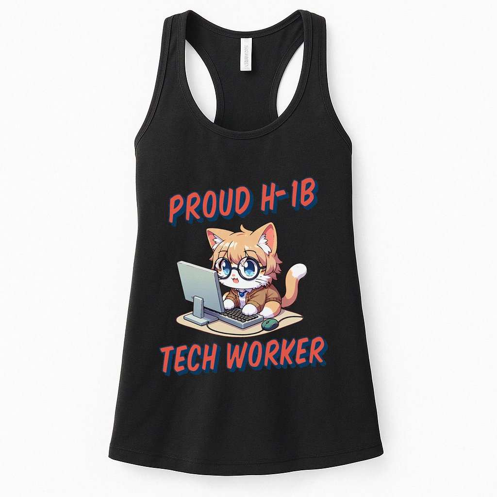 Proud H1b Visa Tech Worker And Future Immigrant Cat Worker Womens Tank Top