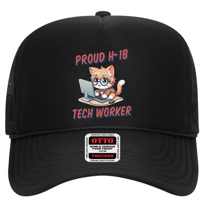 Proud H1b Visa Tech Worker And Future Immigrant Cat Worker Trucker Hat