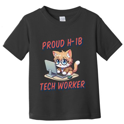 Proud H1b Visa Tech Worker And Future Immigrant Cat Worker Toddler T-Shirt