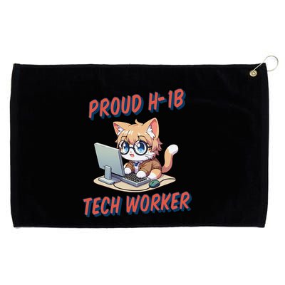 Proud H1b Visa Tech Worker And Future Immigrant Cat Worker Grommeted Golf Towel
