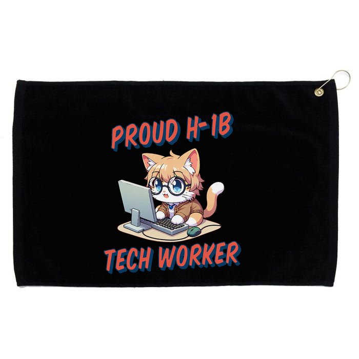 Proud H1b Visa Tech Worker And Future Immigrant Cat Worker Grommeted Golf Towel