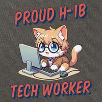 Proud H1b Visa Tech Worker And Future Immigrant Cat Worker Cotton Canvas Backpack