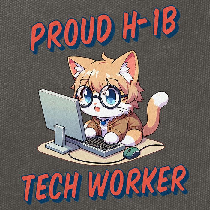 Proud H1b Visa Tech Worker And Future Immigrant Cat Worker Cotton Canvas Backpack