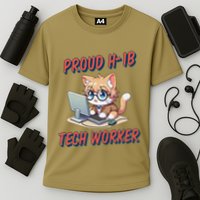 Proud H1b Visa Tech Worker And Future Immigrant Cat Worker Performance Shirt