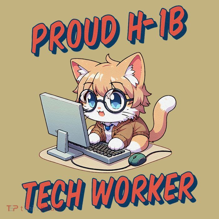 Proud H1b Visa Tech Worker And Future Immigrant Cat Worker Performance Shirt