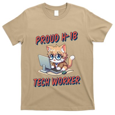 Proud H1b Visa Tech Worker And Future Immigrant Cat Worker T-Shirt