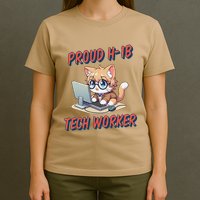 Proud H1b Visa Tech Worker And Future Immigrant Cat Worker T-Shirt