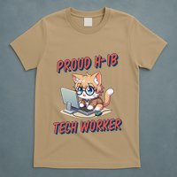 Proud H1b Visa Tech Worker And Future Immigrant Cat Worker T-Shirt