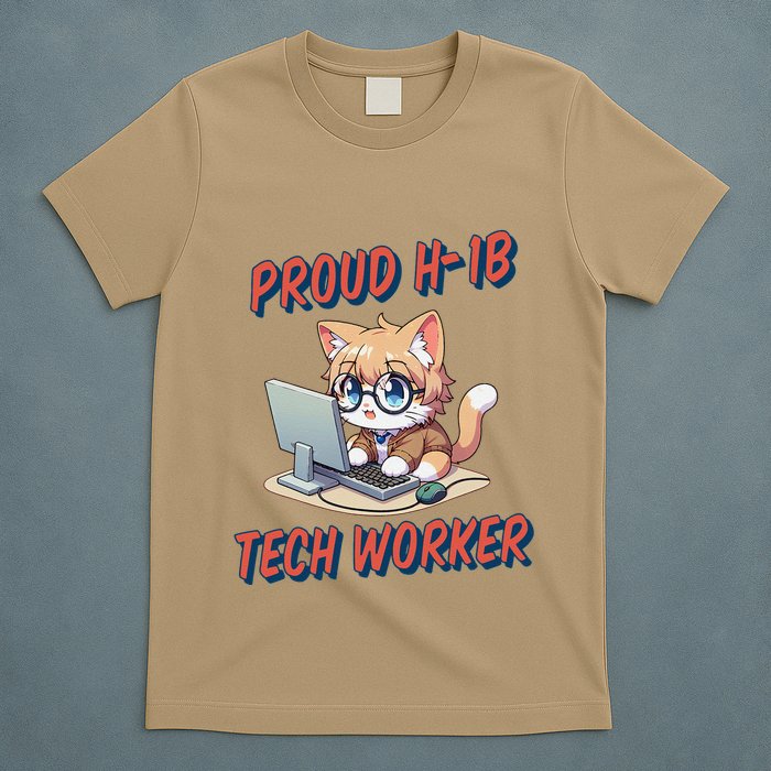Proud H1b Visa Tech Worker And Future Immigrant Cat Worker T-Shirt