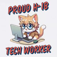 Proud H1b Visa Tech Worker And Future Immigrant Cat Worker Garment-Dyed Sweatshirt