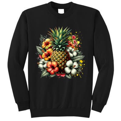 Pineapple Hawaii Vintage Hawaiian Floral Sweatshirt