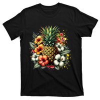 Pineapple Hawaii Vintage Hawaiian Floral T-Shirt