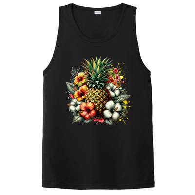 Pineapple Hawaii Vintage Hawaiian Floral PosiCharge Competitor Tank