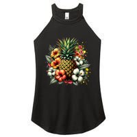 Pineapple Hawaii Vintage Hawaiian Floral Women's Perfect Tri Rocker Tank