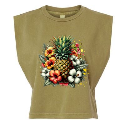 Pineapple Hawaii Vintage Hawaiian Floral Garment-Dyed Women's Muscle Tee