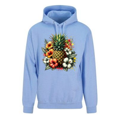 Pineapple Hawaii Vintage Hawaiian Floral Unisex Surf Hoodie