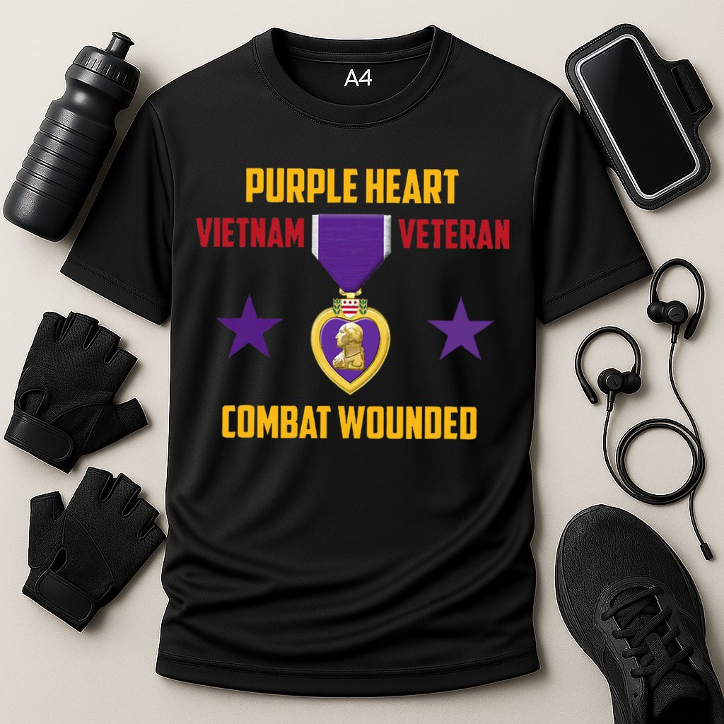 Purple Heart Vietnam Veteran Cooling Performance Crew T-Shirt