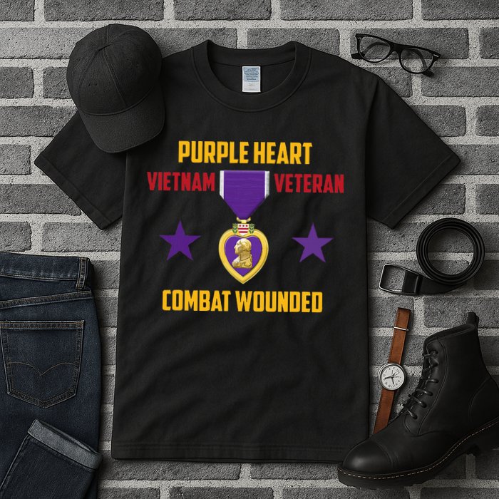 Purple Heart Vietnam Veteran Tall T-Shirt