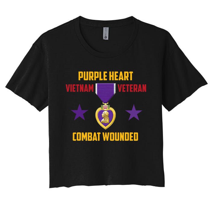 Purple Heart Vietnam Veteran Women's Crop Top Tee