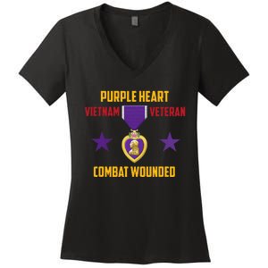 Purple Heart Vietnam Veteran Women's V-Neck T-Shirt