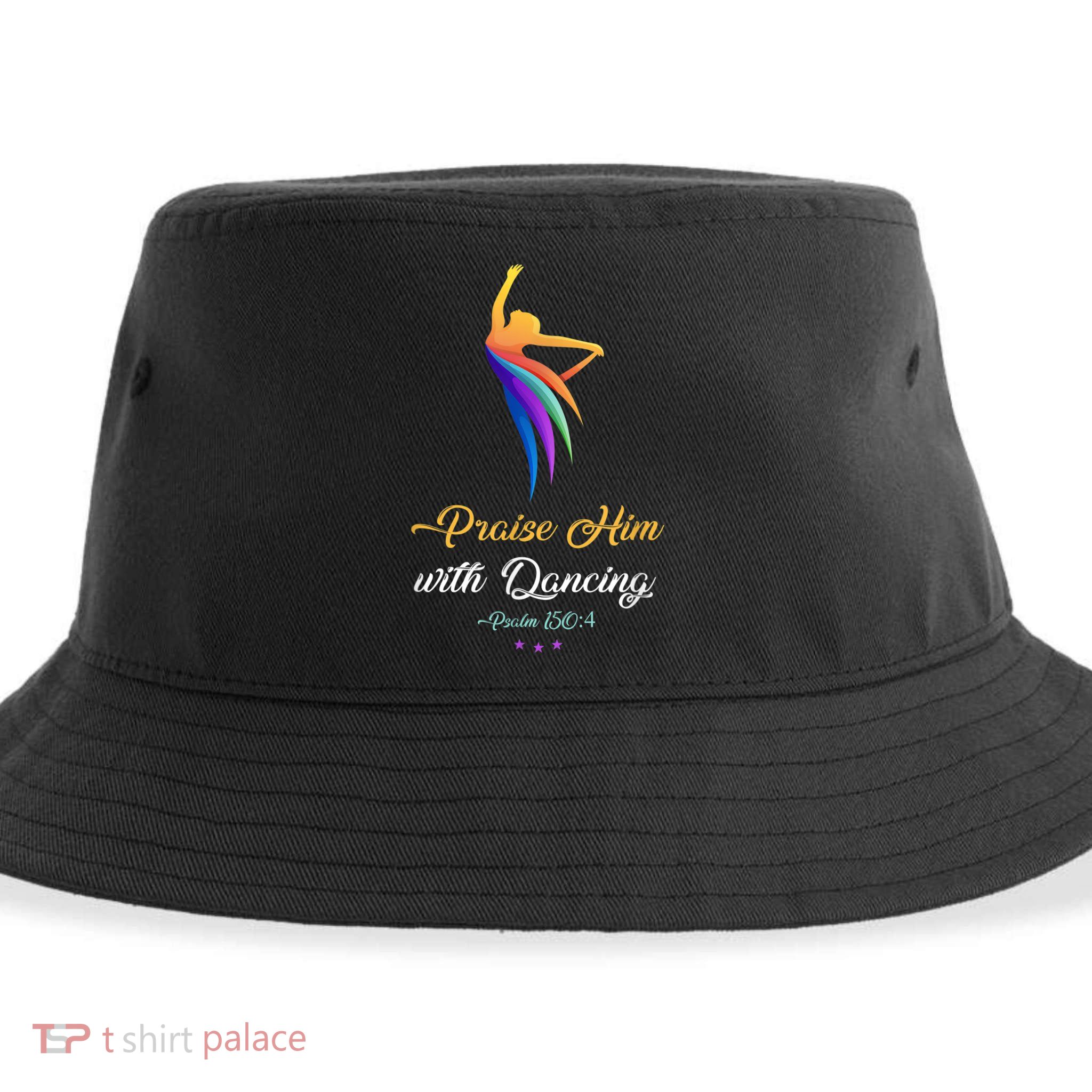 Praise Him With Dancing Christian Worship Dancer Girl Sustainable Bucket Hat
