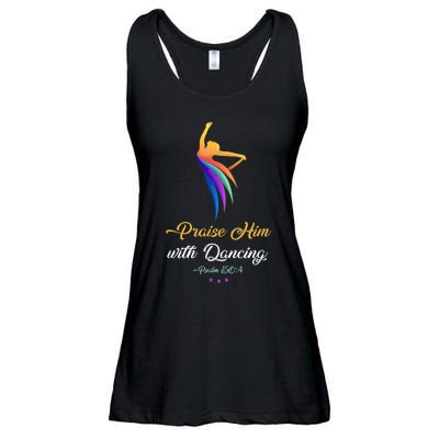 Praise Him With Dancing Christian Worship Dancer Girl Ladies Essential Flowy Tank