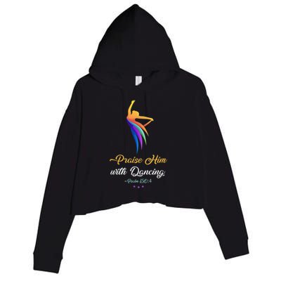 Praise Him With Dancing Christian Worship Dancer Girl Crop Fleece Hoodie