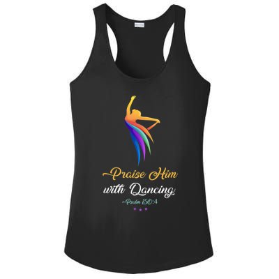 Praise Him With Dancing Christian Worship Dancer Girl Ladies PosiCharge Competitor Racerback Tank