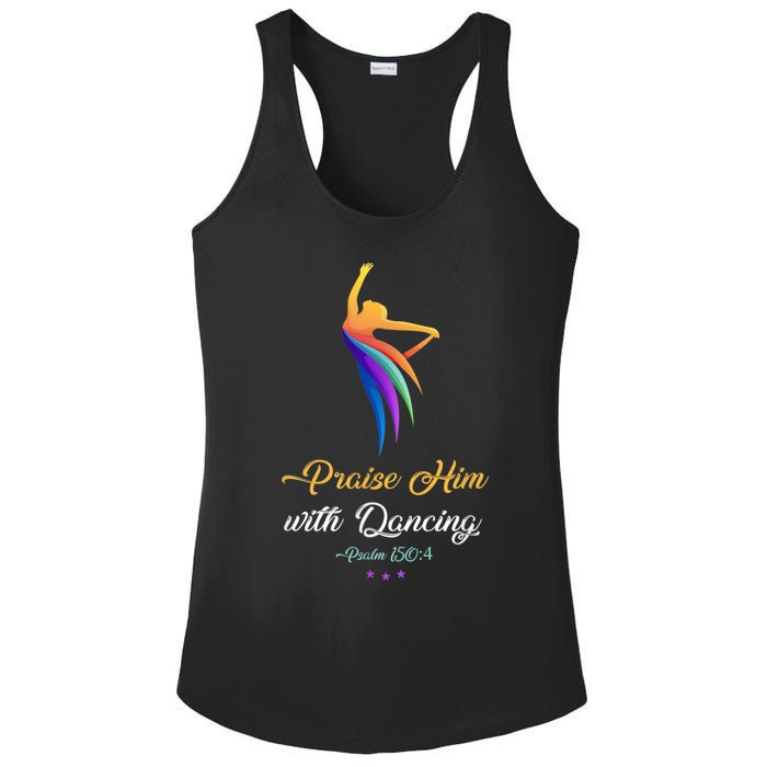 Praise Him With Dancing Christian Worship Dancer Girl Ladies PosiCharge Competitor Racerback Tank