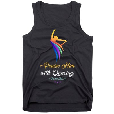 Praise Him With Dancing Christian Worship Dancer Girl Tank Top