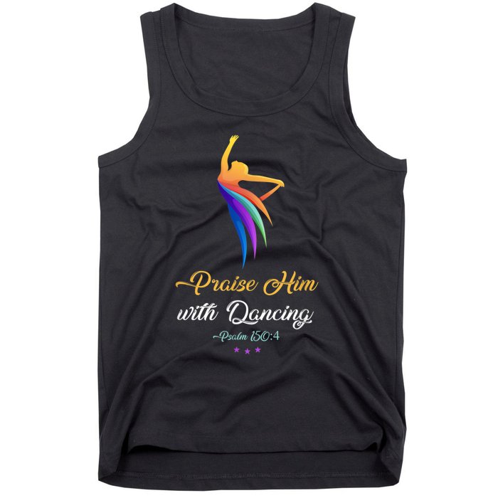 Praise Him With Dancing Christian Worship Dancer Girl Tank Top