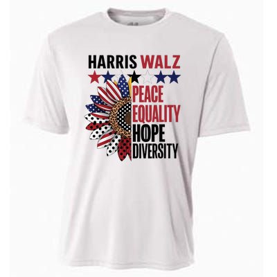 Patriotic Harris Walz Peace Love Equality Hope Diversity Cooling Performance Crew T-Shirt