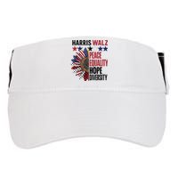 Patriotic Harris Walz Peace Love Equality Hope Diversity Adult Drive Performance Visor