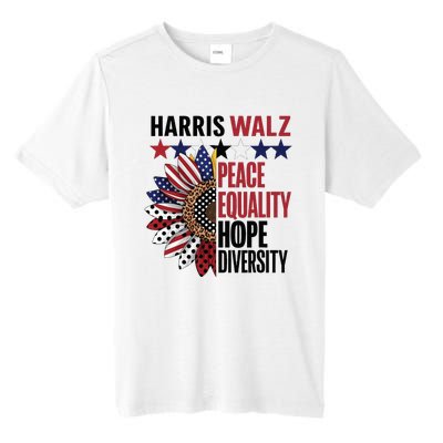 Patriotic Harris Walz Peace Love Equality Hope Diversity Tall Fusion ChromaSoft Performance T-Shirt