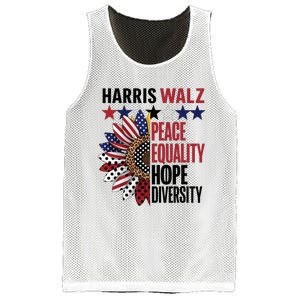 Patriotic Harris Walz Peace Love Equality Hope Diversity Mesh Reversible Basketball Jersey Tank