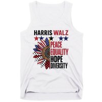 Patriotic Harris Walz Peace Love Equality Hope Diversity Tank Top