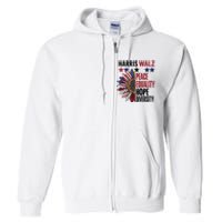 Patriotic Harris Walz Peace Love Equality Hope Diversity Full Zip Hoodie