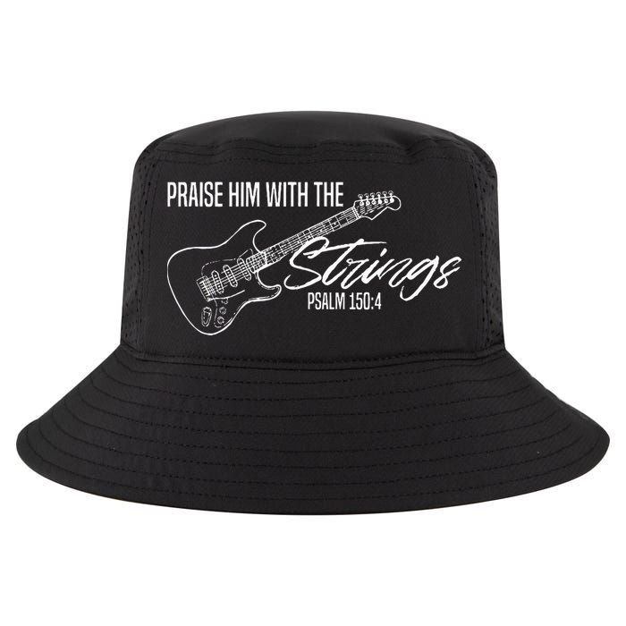 Praise Him With The Strings Christian Guitar God Worship Cool Comfort Performance Bucket Hat