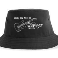 Praise Him With The Strings Christian Guitar God Worship Sustainable Bucket Hat