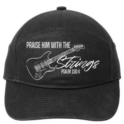 Praise Him With The Strings Christian Guitar God Worship 7-Panel Snapback Hat