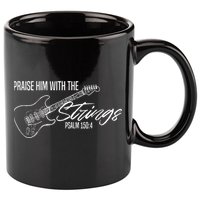 Praise Him With The Strings Christian Guitar God Worship 11oz C Handle Ceramic Mug