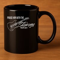 Praise Him With The Strings Christian Guitar God Worship 11oz C Handle Ceramic Mug