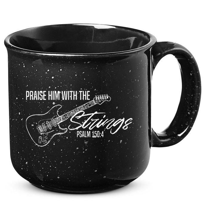 Praise Him With The Strings Christian Guitar God Worship 15oz Campfire Ceramic Mug