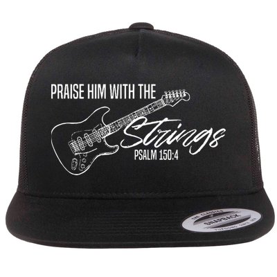 Praise Him With The Strings Christian Guitar God Worship Flatbill Hat