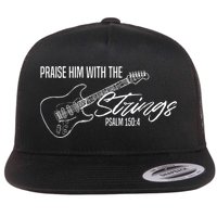 Praise Him With The Strings Christian Guitar God Worship Flatbill Hat