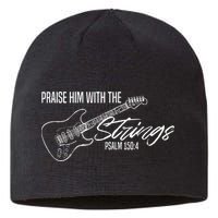 Praise Him With The Strings Christian Guitar God Worship Sustainable Beanie